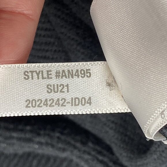 Madewell Top Womens Small Black Drapey Ottoman Jacquard Faux Wrap Drawstring - Picture 10 of 10